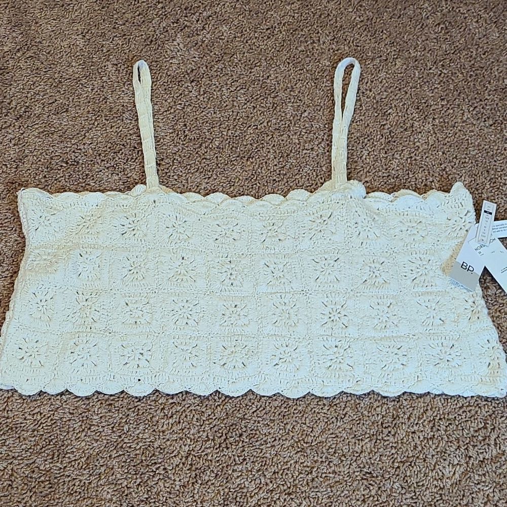Bp Ivory knit cropped top